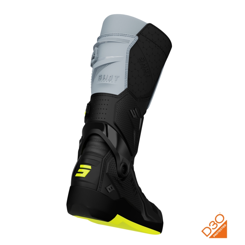 Bottes de motocross Shot Race 8 noir-gris-jaune fluo