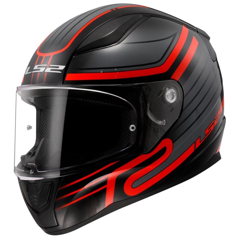 Casque moto intégral LS2 FF353 RAPID II Circuit noir-rouge brillant