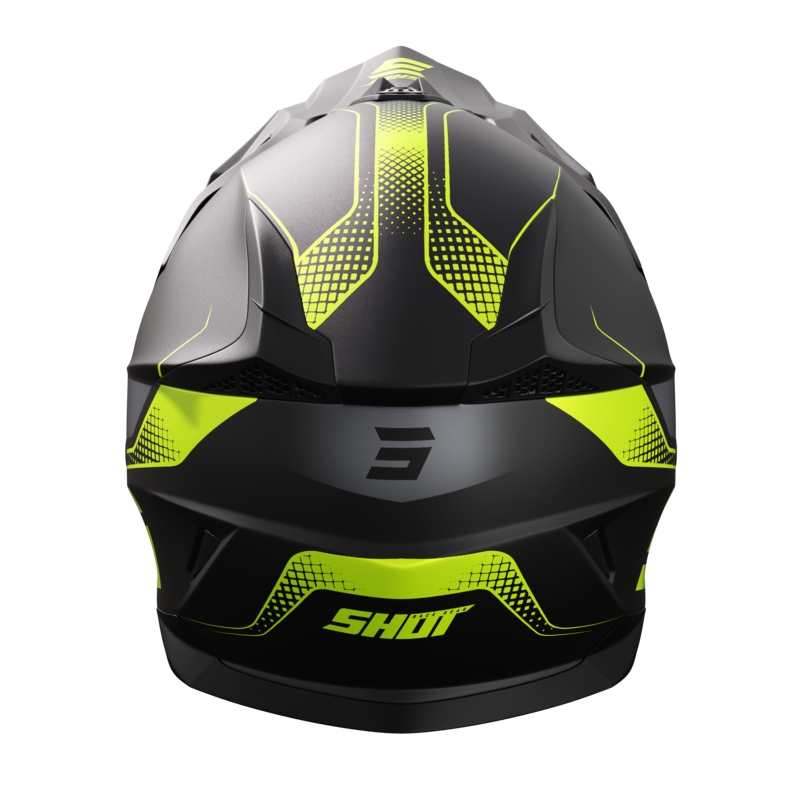 Casque motocross pour moto Shot Pulse Edge noir-jaune fluo matt soldes