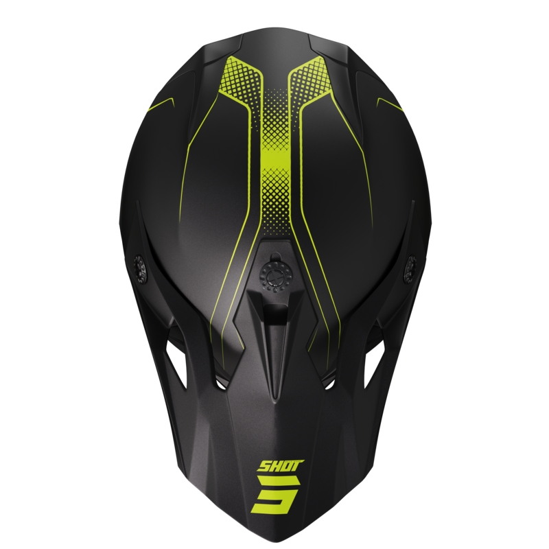 Casque motocross pour moto Shot Pulse Edge noir-jaune fluo matt soldes