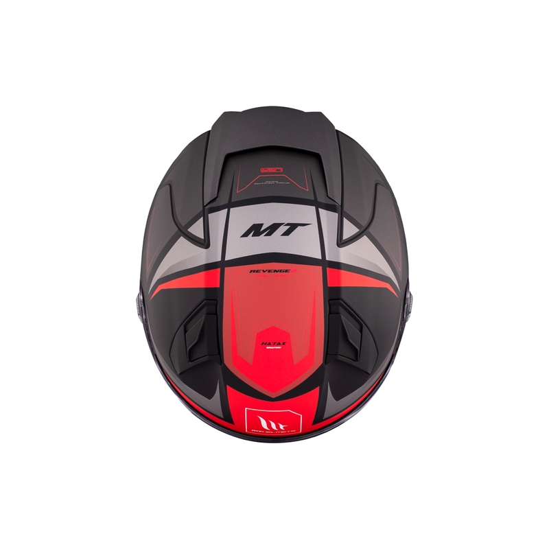 MT REVENGE 2 S HATAX B5 noir-gris-rouge casque moto intégral