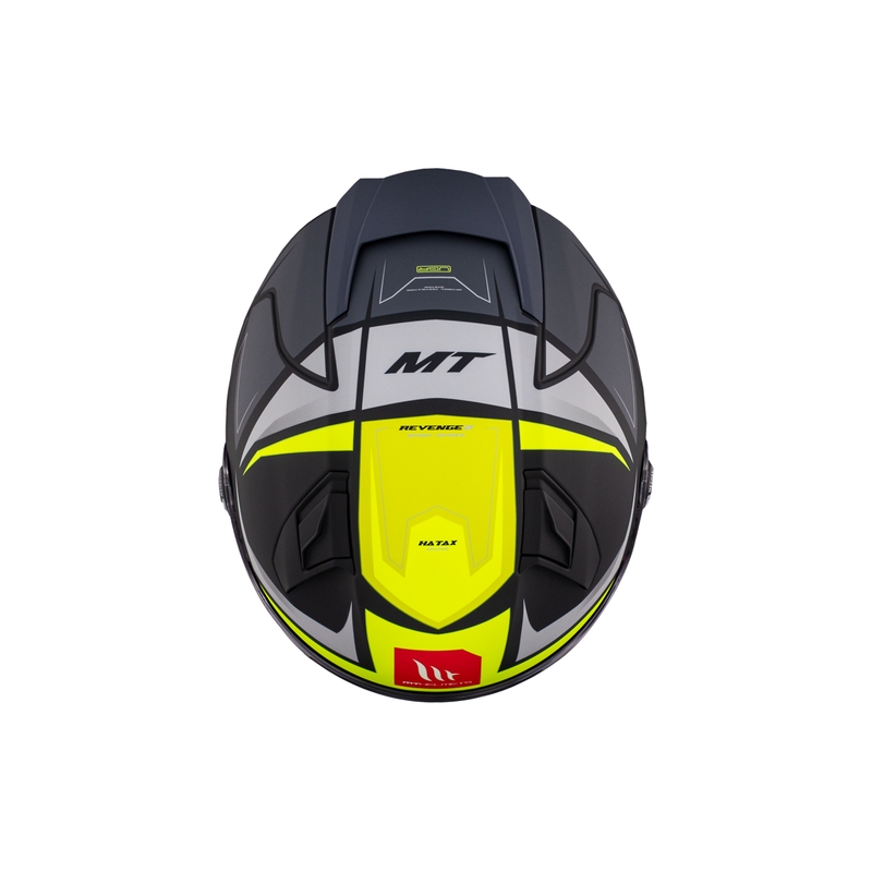 MT REVENGE 2 S HATAX C3 casque moto intégral noir-gris-jaune