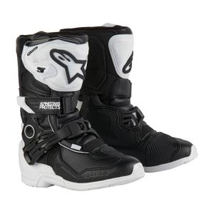Bottes de moto Alpinestars Tech 3S Kids 2024 blanches et noires pour enfants