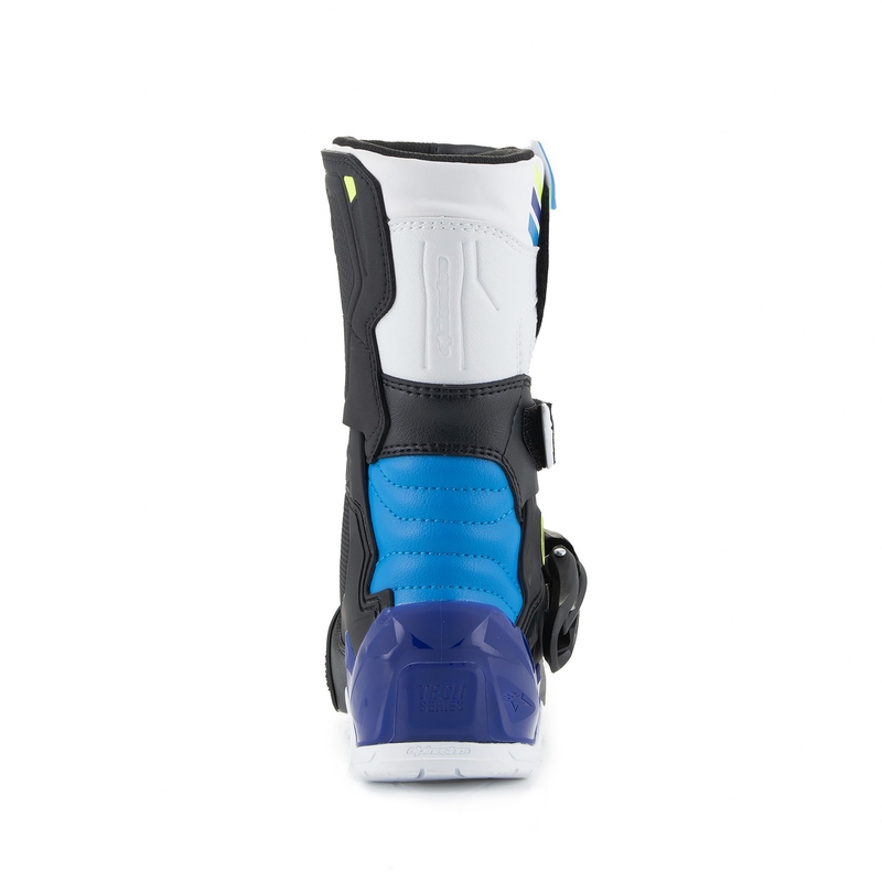 Bottes de moto Alpinestars Tech 3S pour enfant, blanc, noir et bleu