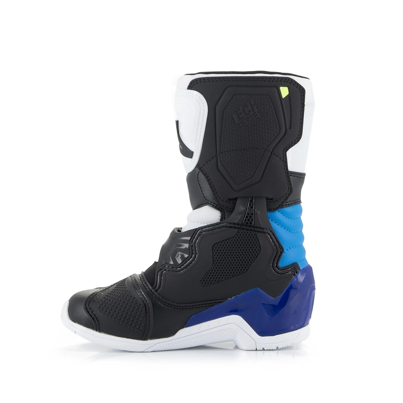 Bottes de moto Alpinestars Tech 3S pour enfant, blanc, noir et bleu