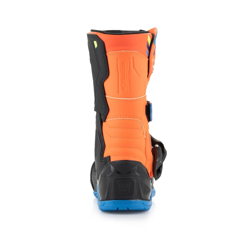Bottes de moto Alpinestars Tech 3S Kids Orange fluo-Bleu-Jaune fluo-Noir pour enfants