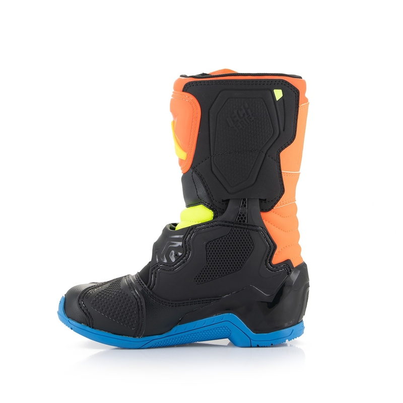 Bottes de moto Alpinestars Tech 3S Kids Orange fluo-Bleu-Jaune fluo-Noir pour enfants