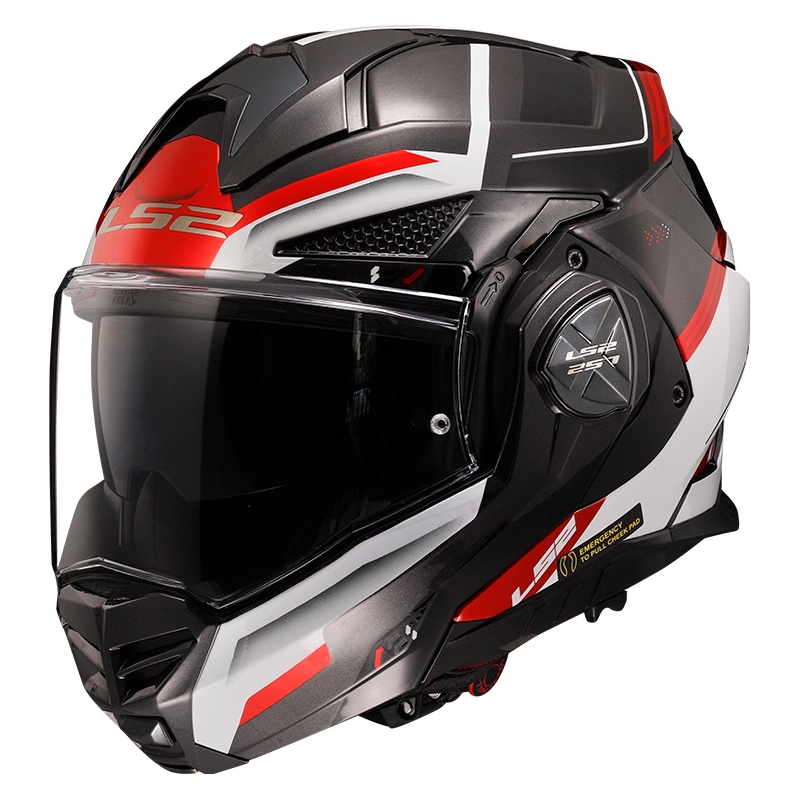 Casque moto modulable LS2 FF901 Advant X Spectrum noir-blanc-rouge