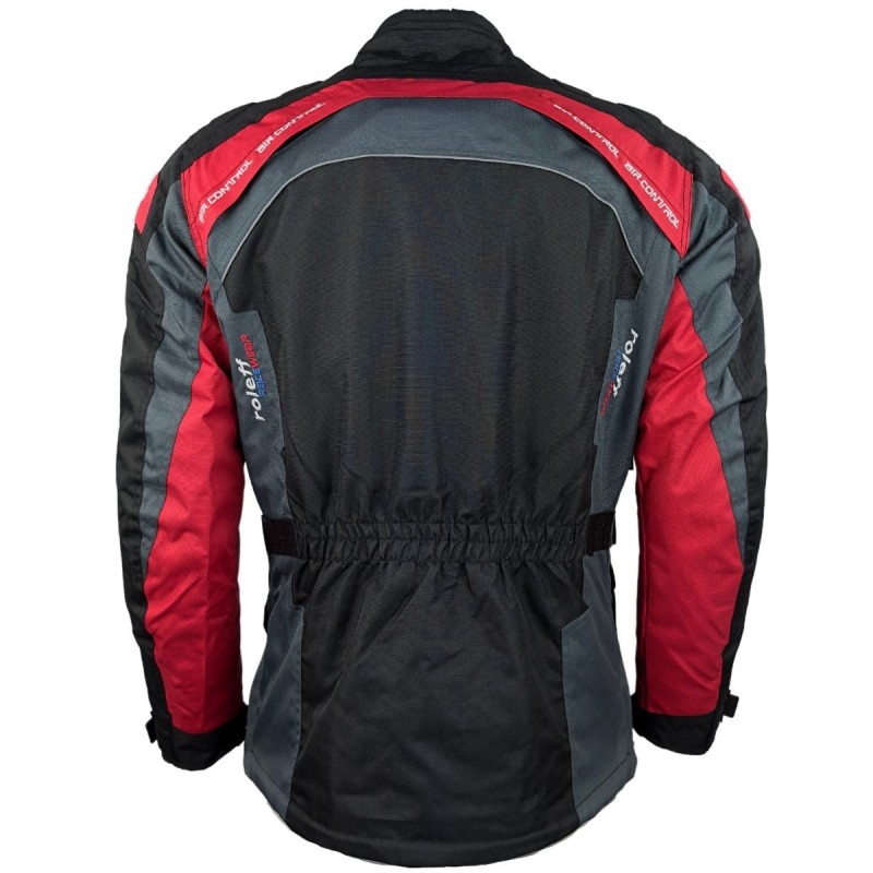 Veste de moto Roleff Liverpool noire et rouge