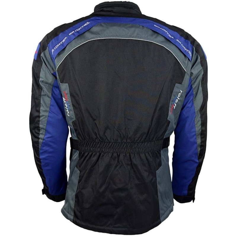 Veste de moto Roleff Liverpool noire et bleue