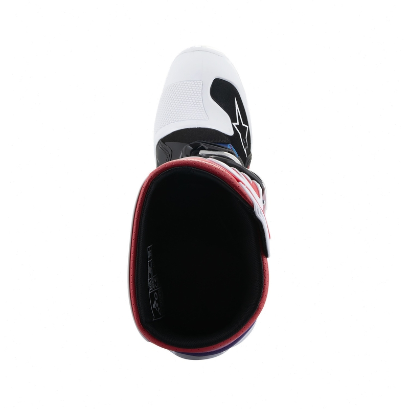 Bottes de motocross Alpinestars Tech 7 S pour enfant, blanc, noir, rouge, bleu et violet