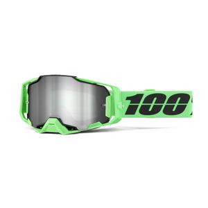 Lunettes de motocross 100% ARMEGA ANZA 2 vert (plexi argenté miroité)