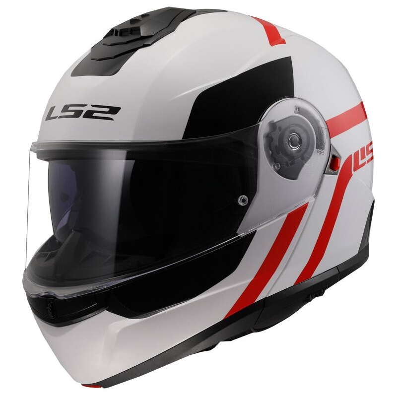 Casque à visière LS2 FF908 Strobe II Autox blanc-rouge