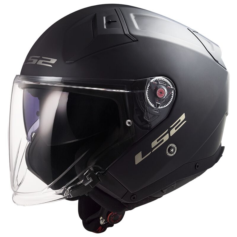 Casque moto ouvert LS2 OF603 Infinity II Solid Black Matte