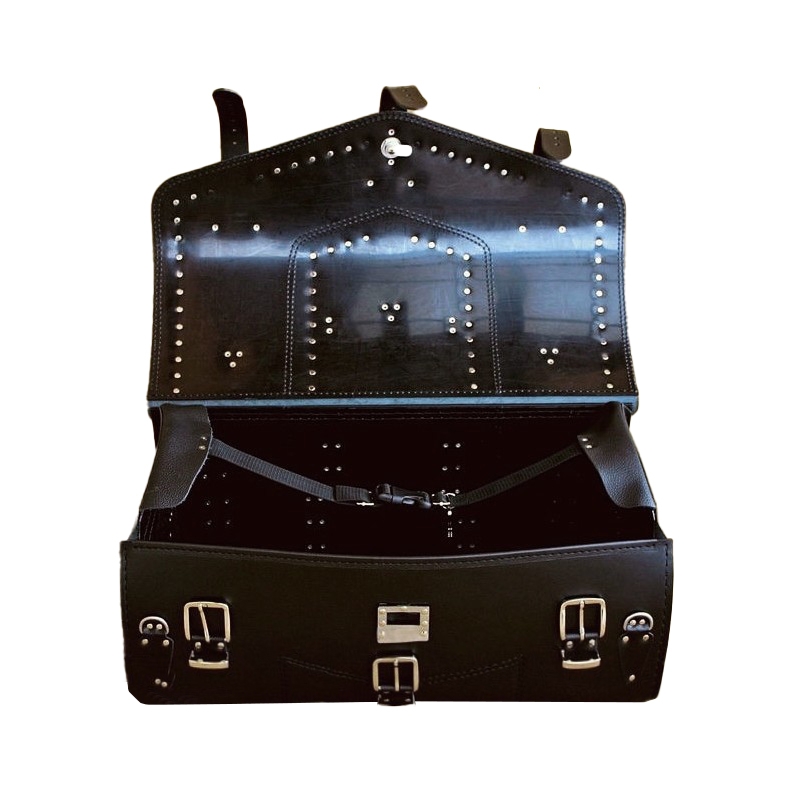 Sac en cuir avec serrure RSA K182 noir avec frange 57 l