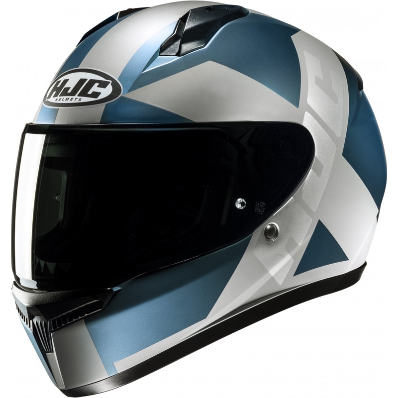 Casque moto intégral HJC C10 Tez MC2SF gris-bleu