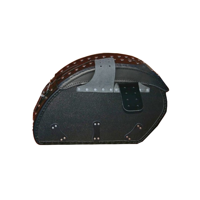 Sacoches moto en cuir RSA S152 noir avec rivets 18 l
