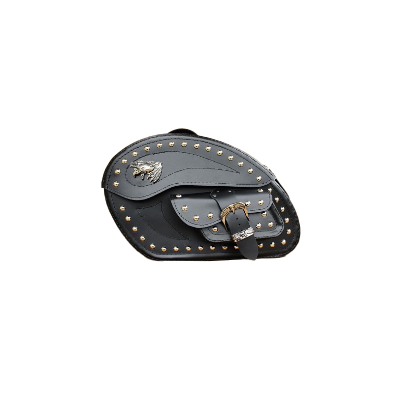 Sacoches moto en cuir RSA S262 noir avec rivets 26 l