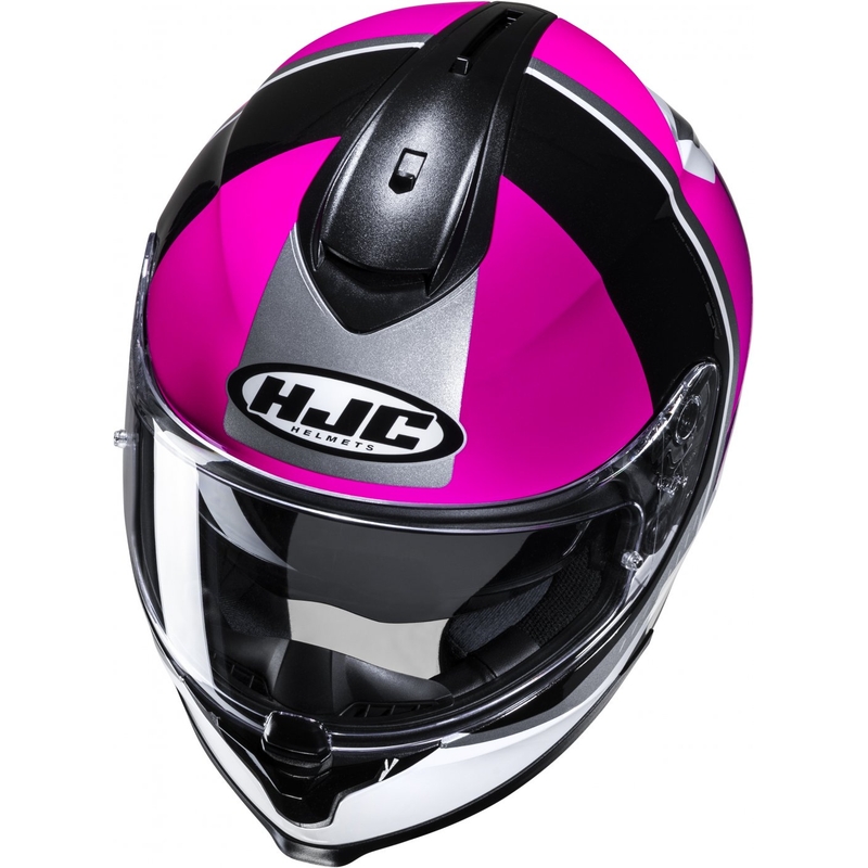 Casque moto intégral HJC C70N Alia MC8 noir-blanc-rose