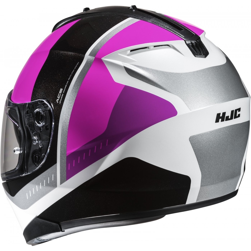 Casque moto intégral HJC C70N Alia MC8 noir-blanc-rose