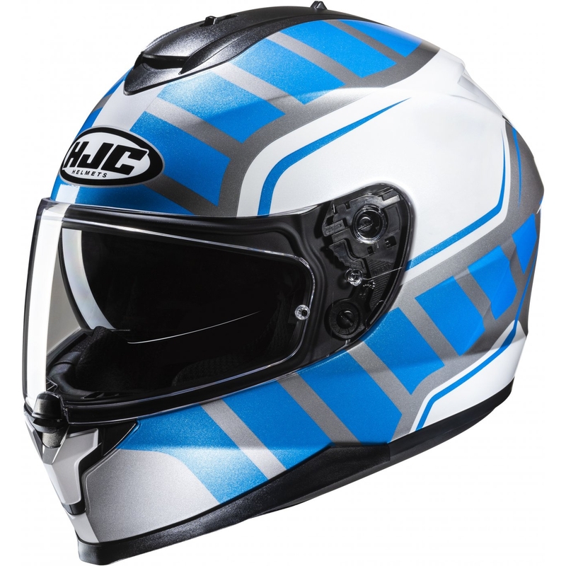 Casque moto intégral HJC Casque C70N Holt MC2 blanc-gris-bleu