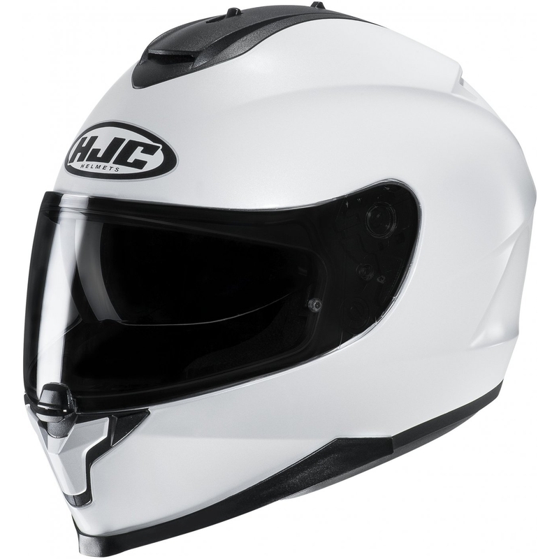HJC C70N Solid Pearl White Integral Motorcycle Helmet