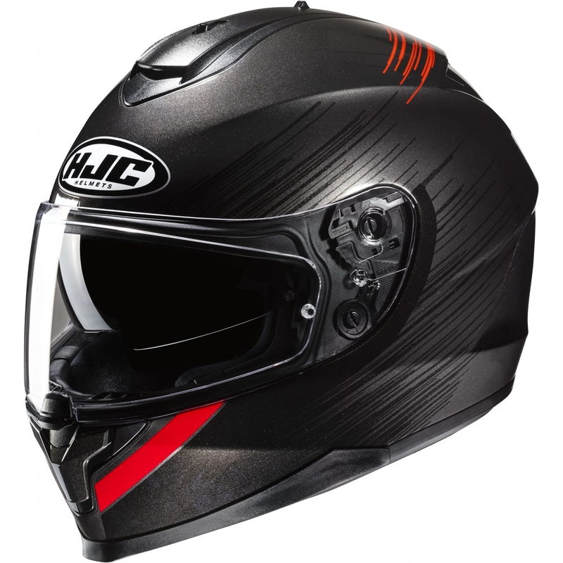 Casque moto intégral HJC C70N Sway MC1 rouge-noir