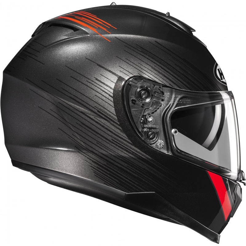 Casque moto intégral HJC C70N Sway MC1 rouge-noir