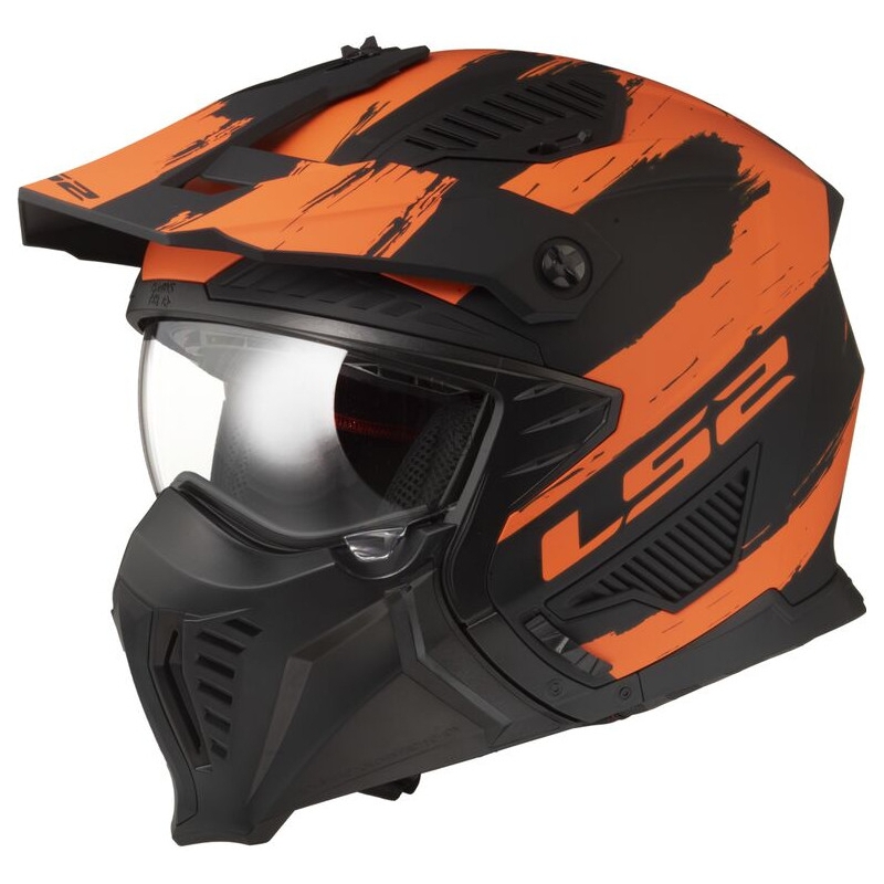 Casque moto LS2 OF606 Drifter Mud noir-orange matt