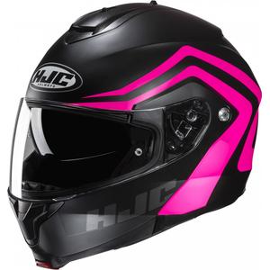 Casque moto modulable HJC C91N Nepos MC8SF noir et rose