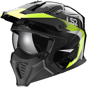 Casque moto LS2 OF606 Drifter Triality noir-jaune fluo