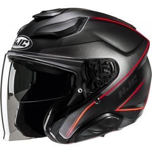 Casque moto ouvert HJC F31 Ludi MC1SF noir-rouge