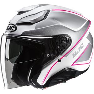 Casque moto ouvert HJC F31 Ludi MC8 blanc-gris-rose