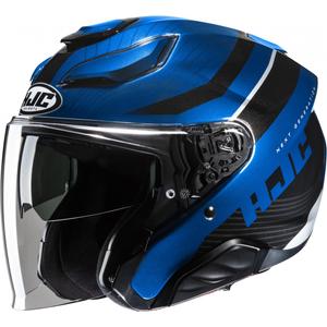 Casque moto ouvert HJC F31 Naby MC2 noir-bleu