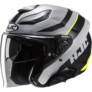 Casque moto ouvert HJC F31 Naby MC3HSF gris-noir-jaune fluo