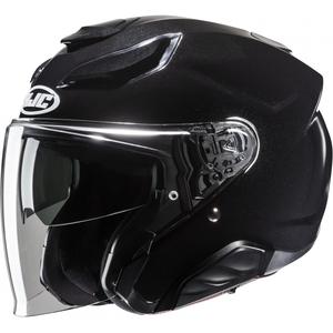 HJC F31 Solid Metallic Black Open Motorcycle Helmet