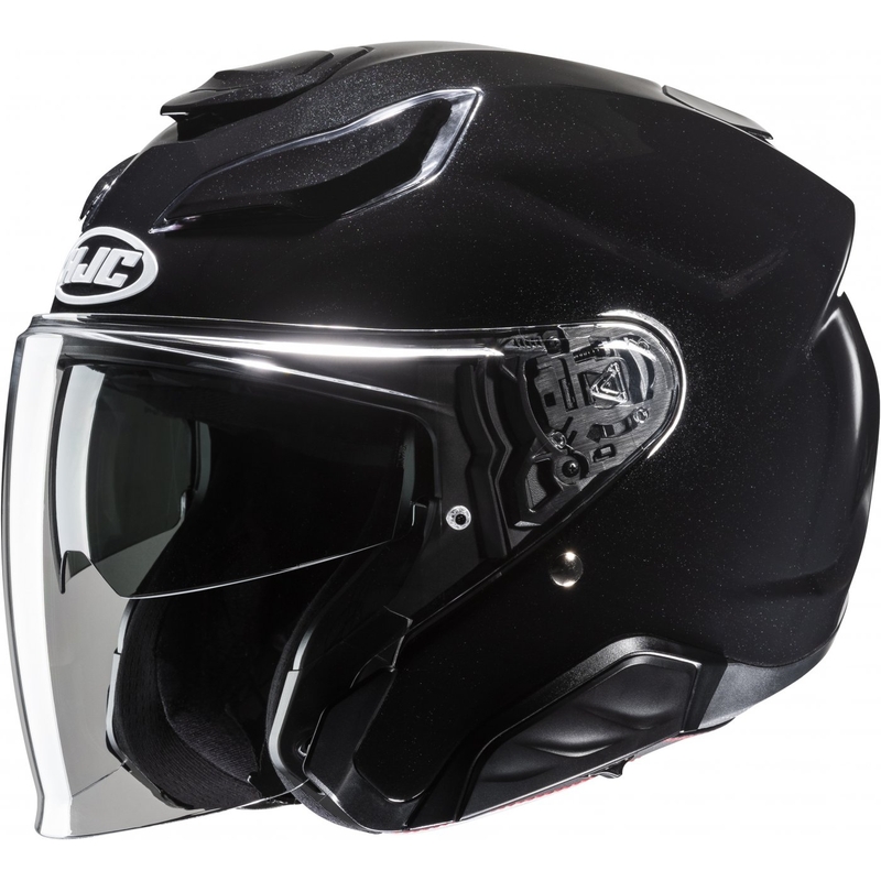 HJC F31 Solid Metallic Black Open Motorcycle Helmet