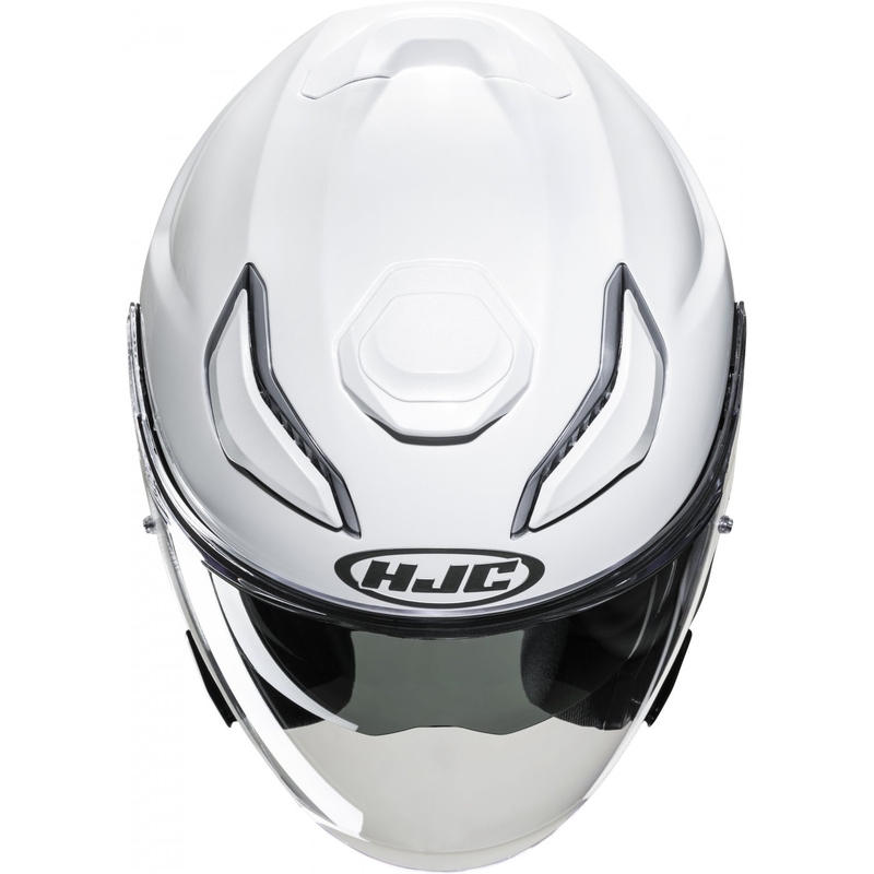 Casque moto ouvert HJC F31 Solid pearl white