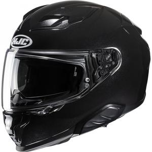 HJC F71 Solid metallic black integral motorcycle helmet