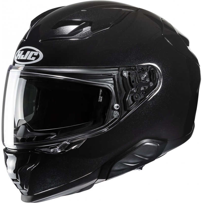 HJC F71 Solid metallic black integral motorcycle helmet
