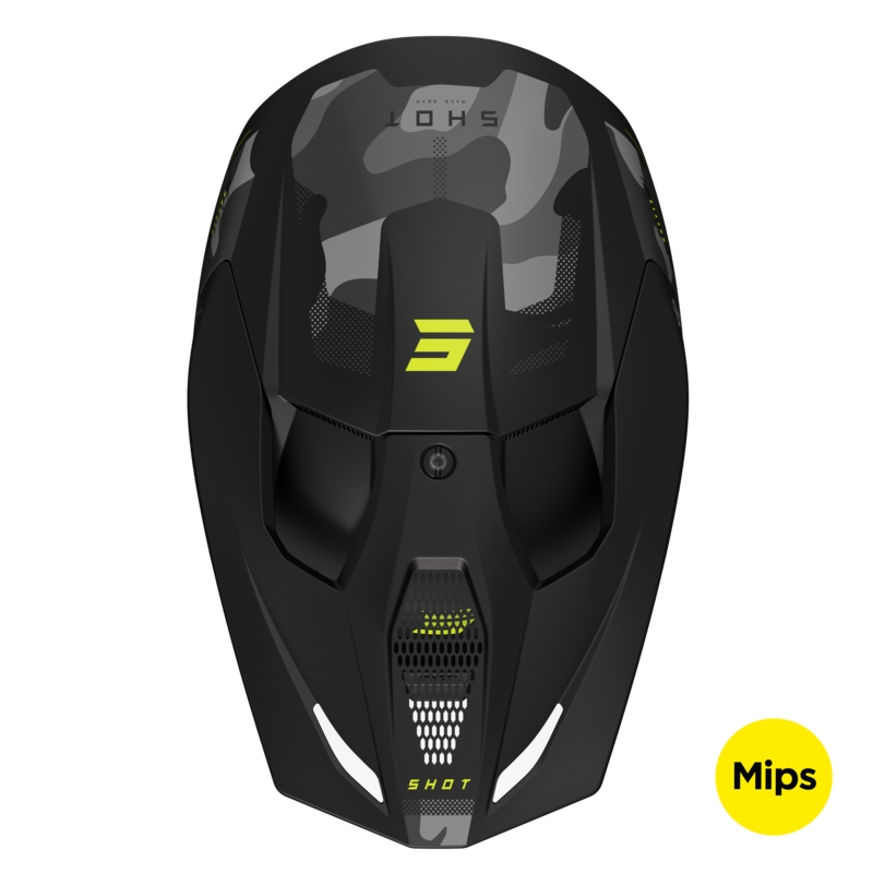 Casque Motocross Shot Race Battle Jaune Fluo Mat Vente soldes