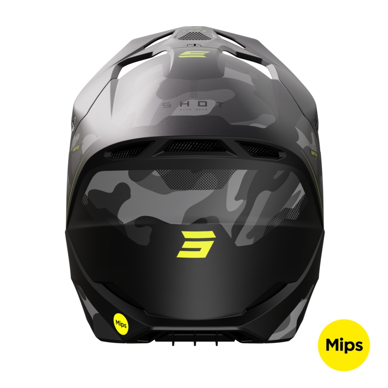 Casque Motocross Shot Race Battle Jaune Fluo Mat Vente soldes
