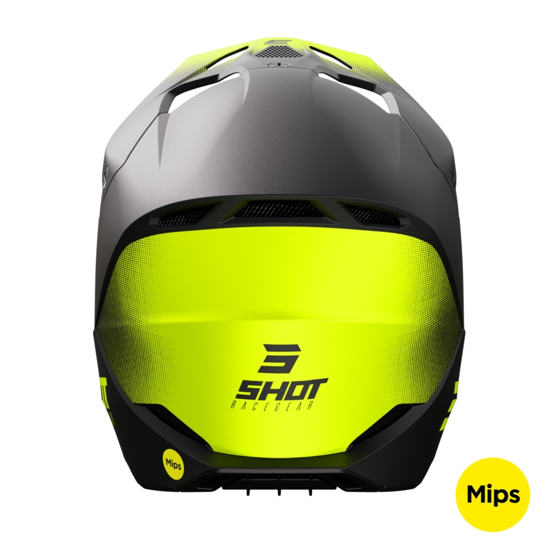 Casque de motocross Shot Race Raw noir-jaune fluo matt soldes
