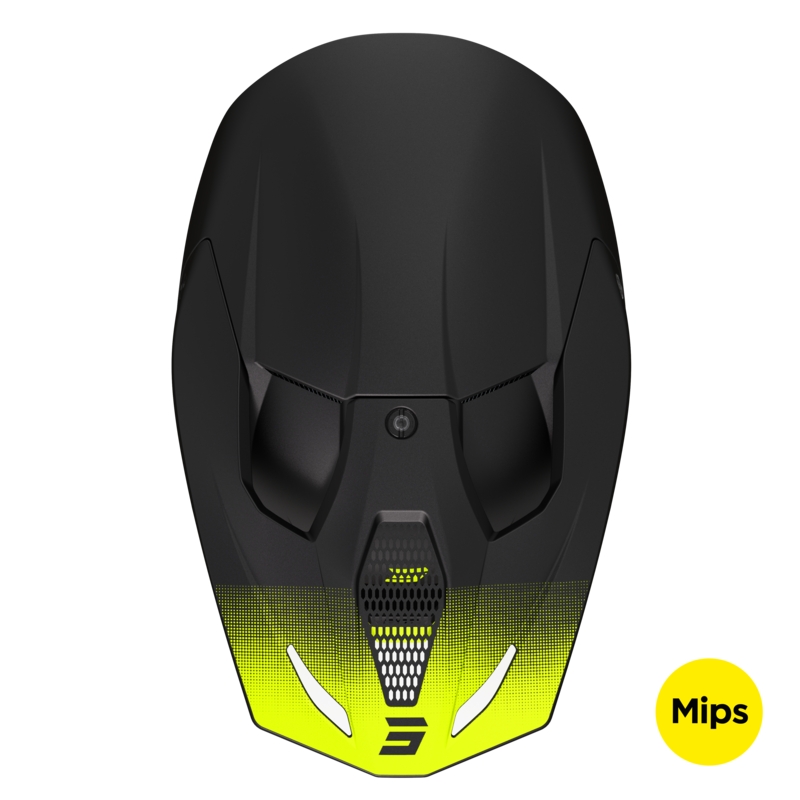 Casque de motocross Shot Race Raw noir-jaune fluo matt soldes