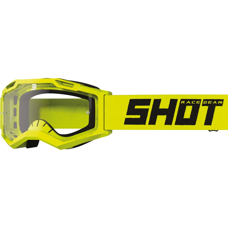 Lunettes de motocross enfant Shot Rocket Kid 2.0 jaune fluo (plexi transparent)