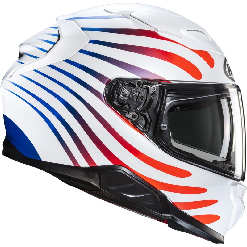 Casque moto intégral HJC F71 Zen MC21SF blanc et arc-en-ciel