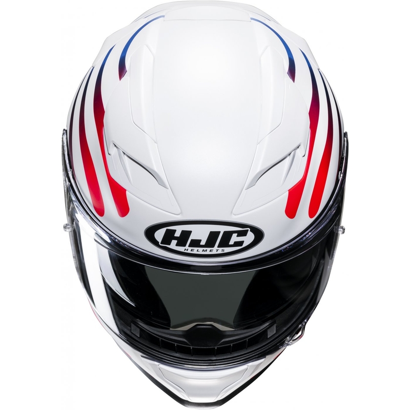 Casque moto intégral HJC F71 Zen MC21SF blanc et arc-en-ciel