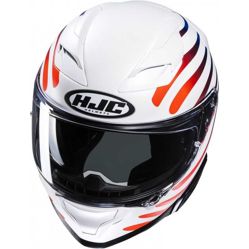 Casque moto intégral HJC F71 Zen MC21SF blanc et arc-en-ciel
