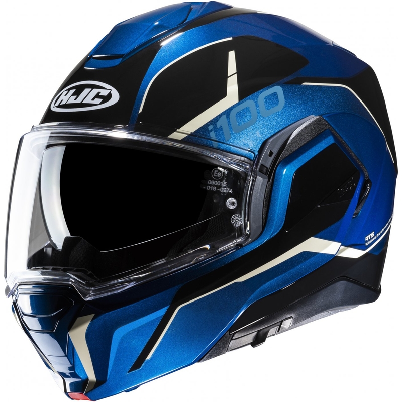 HJC i100 Lorix MC2 noir-blanc-bleu casque de moto modulable