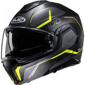 HJC i100 Lorix MC3HSF noir-gris-jaune casque moto modulable